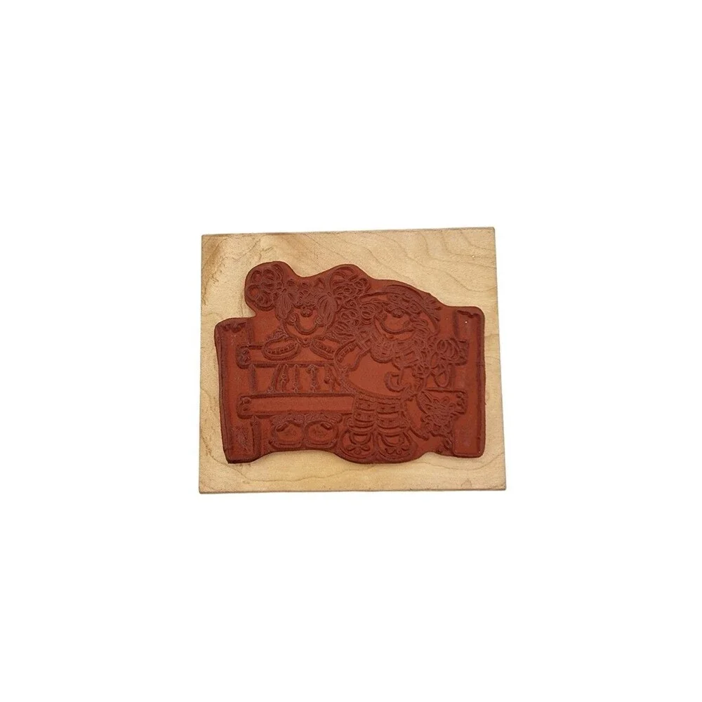 Imaginations Rubber Stamp Best Friends Girls On Fence Wood Mounted Craft 3.5x3